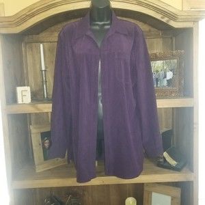 Purple Faux Suede Jacket M Allison Daily